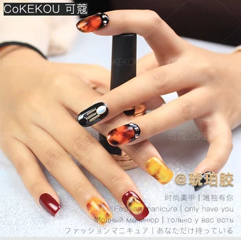 

CoKEKOU Amber nail gel Four color nail polish glue rubber top rubber base matte 2018 fashion Senior black OEM UV shiny