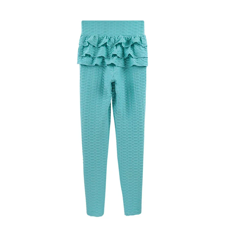 Leggings Women Solid Sexy Push Up Fitness Clothing High Waist Pants Female Legging Women Texture Warp hip irregular decoration (17)