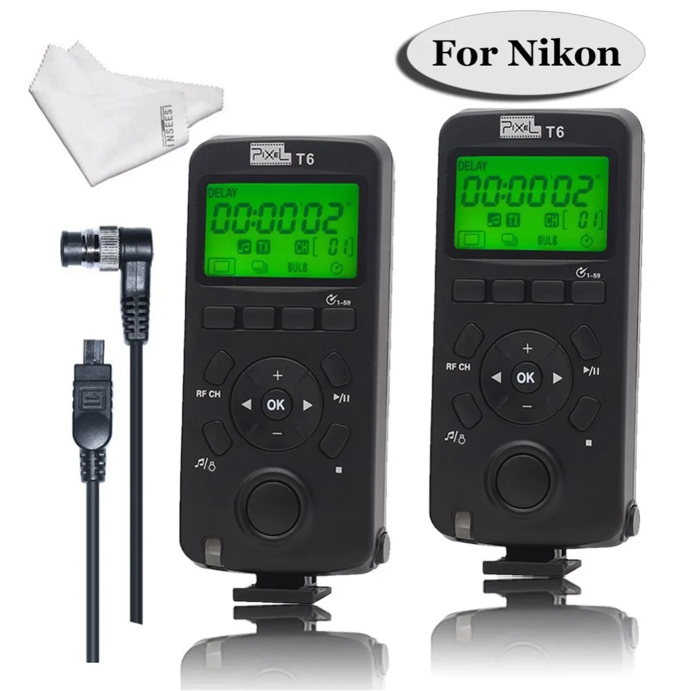 

PIXEL Wireless Shutter Release Timer Remote Control Transceiver T6/TW283 DC0/TW-283 DC2 for Nikon D800 D3100 D7100 D5200 D7500