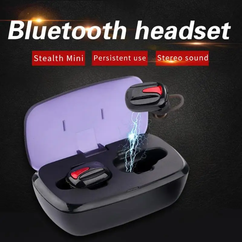 

TWS Mini Bluetooth 4.2 Earphones Wireless In-Ear Stereo Earbuds Cordless Sport Headsets with Charging Box for iPhone Android