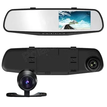 

4.3'' Full 1080P 4x Digital Zoom Rearview Mirror Video Recorder Car DVR Dual lens Night Vision Parking Camera G-Sensor