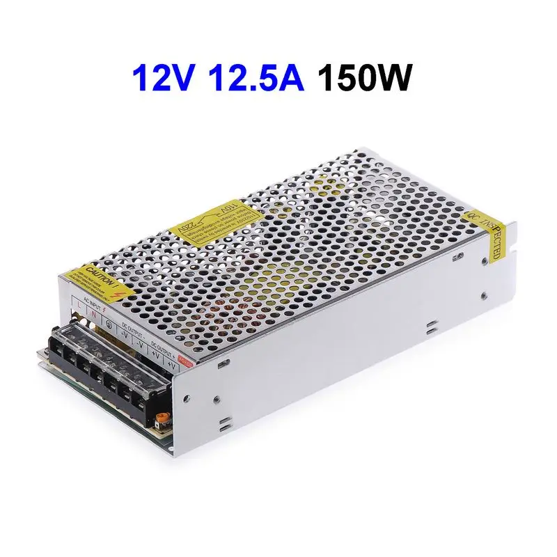 

5pcs DC12V 12.5A 150W Switching Power Supply Adapter Transformer For LED Display LCD Monitor CCTV Security Cameras