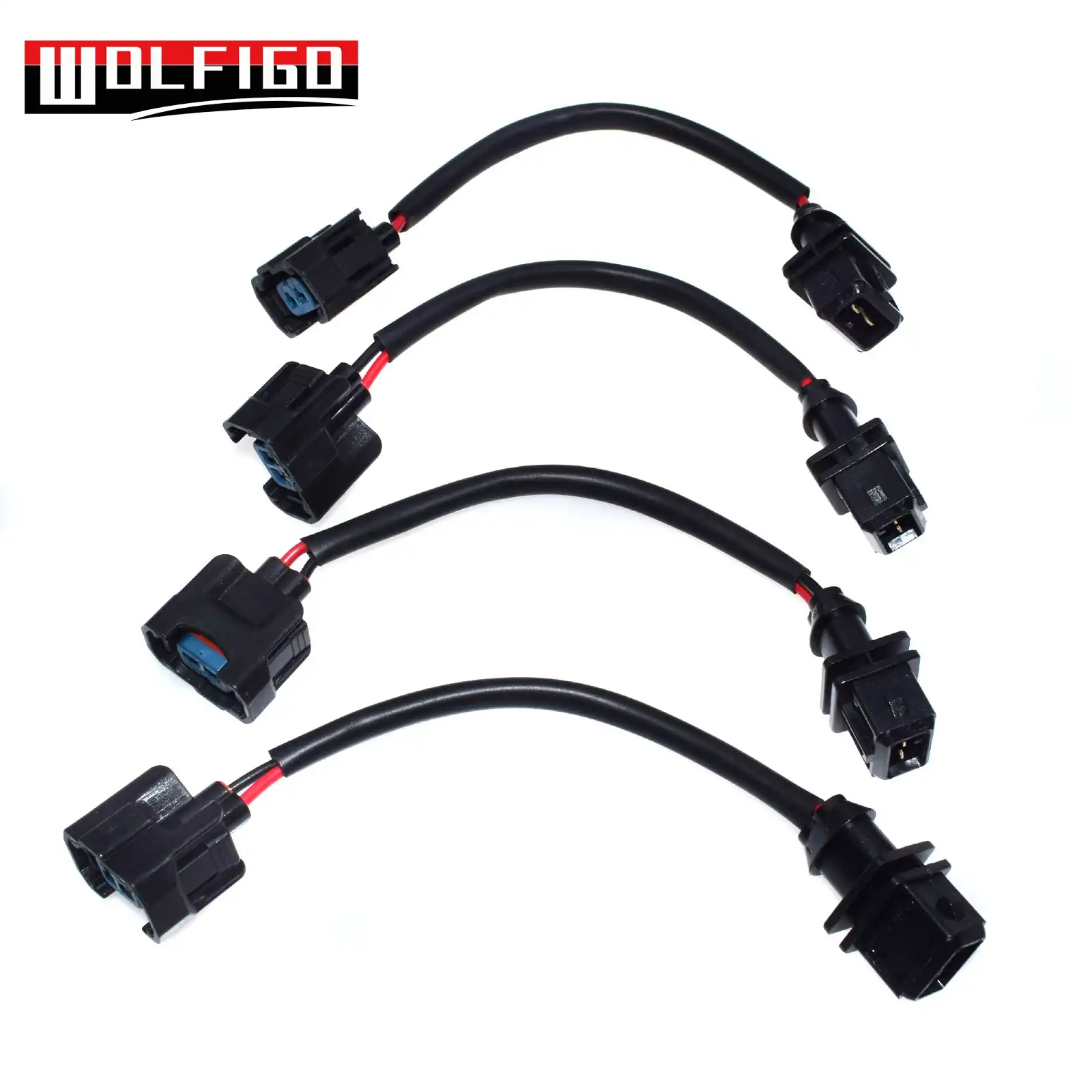 4PCS OBD1 TO OBD2 FUEL INJECTOR CONVERSION JUMPER HARNESS ADAPTER CLIP OVER PLUG