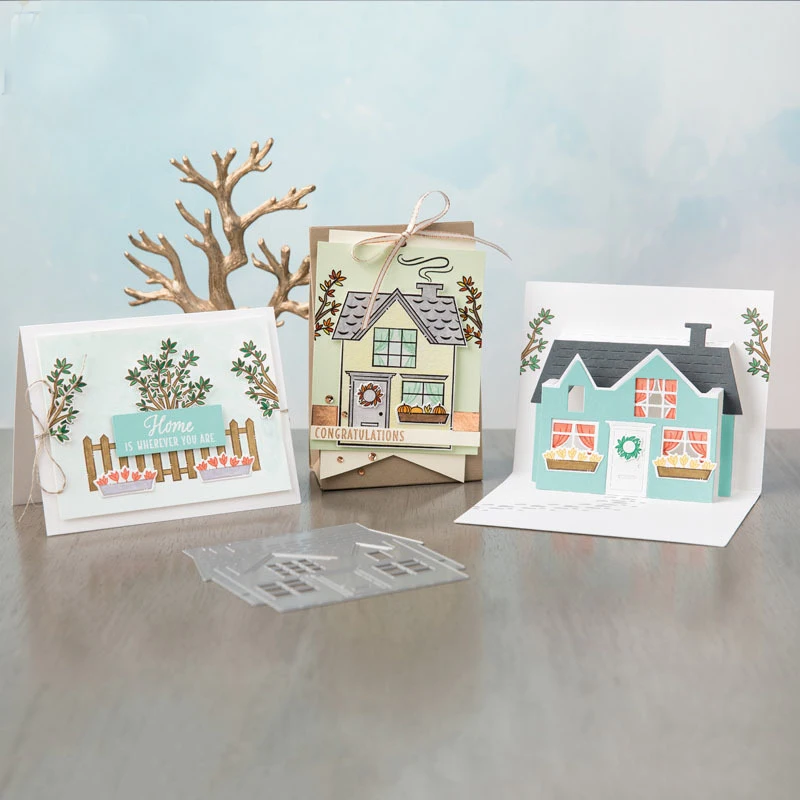 

JC Rubber Stamps and Metal Cutting Dies Scrapbook Dies Stencil House Shape Craft Cut Die Handmade Album Paper Card Making Decor