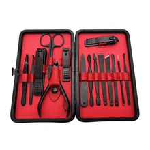 15 в 1 Набор для стрижки ногтей с Чехол Набор для ухода за ногтями педикюрные ножницы ножничный Пинцет Нож профессиональный набор маникюрных инструментов