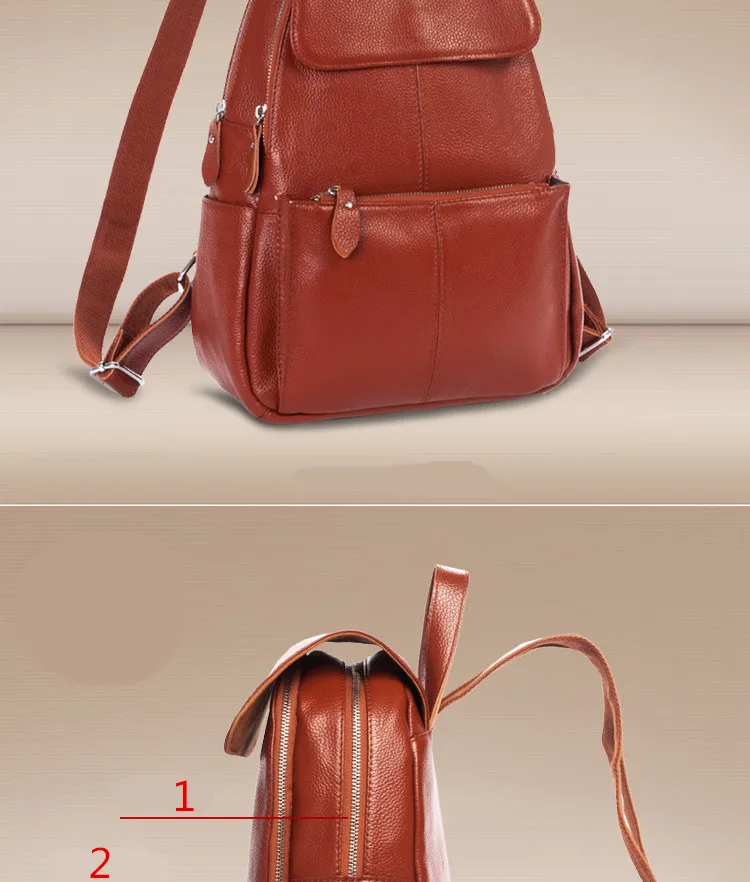 genuine leather women backpack  (9)