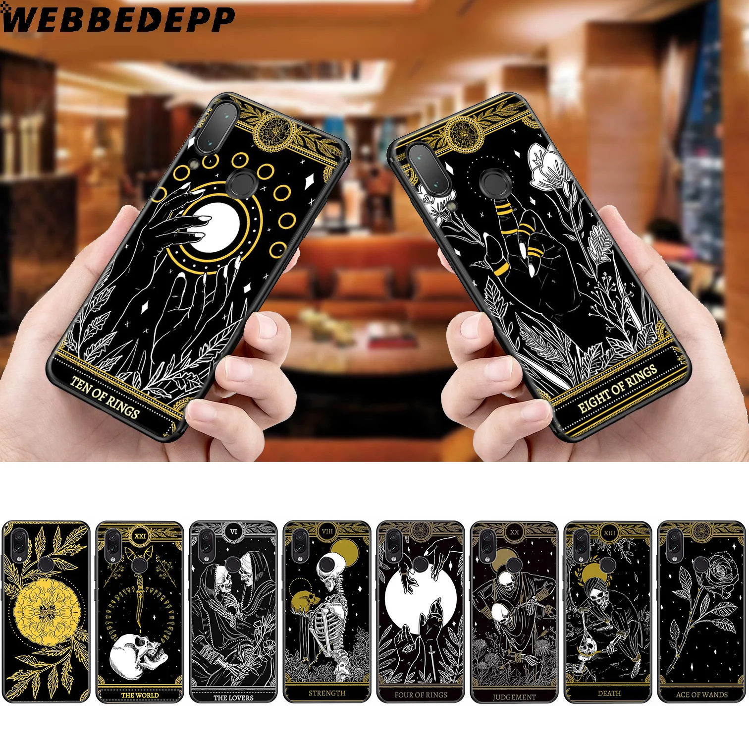 

WEBBEDEPP Marigold Tarot Skull Card Soft Case for Xiaomi Redmi K20 7A 4A 4X 5 5A 6 6A S2 Note 8 4 4X 5 6 5A 7 Pro Plus Prime