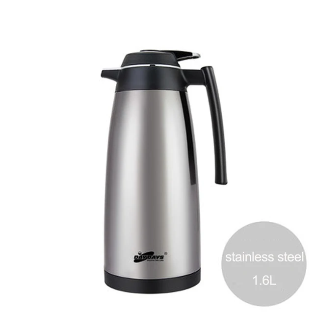 DAYDAYS 1.3L 1.6L 1.9L Stainless Steel Vacuum Flask Thermos Insulated Coffee Pot Teapot Hot
