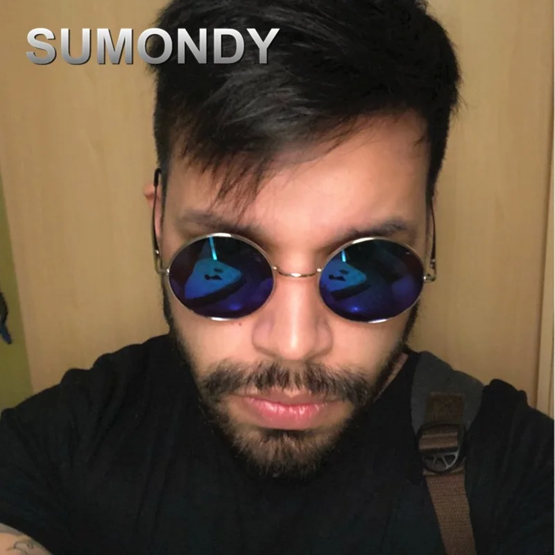 SUMONDY винтажные круглые металлические солнцезащитные очки для мужчин и женщин