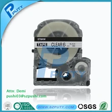 5 шт./лот LC-2TBN 6 мм черный на прозрачном кассета с маркировочной лентой для labelworks LW-300