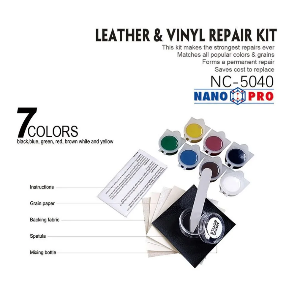 

New Liquid Skin Leather Auto Car Seat Sofa Coats Holes Scratch Cracks Rips No Heat Leather Vinyl Repair Kit