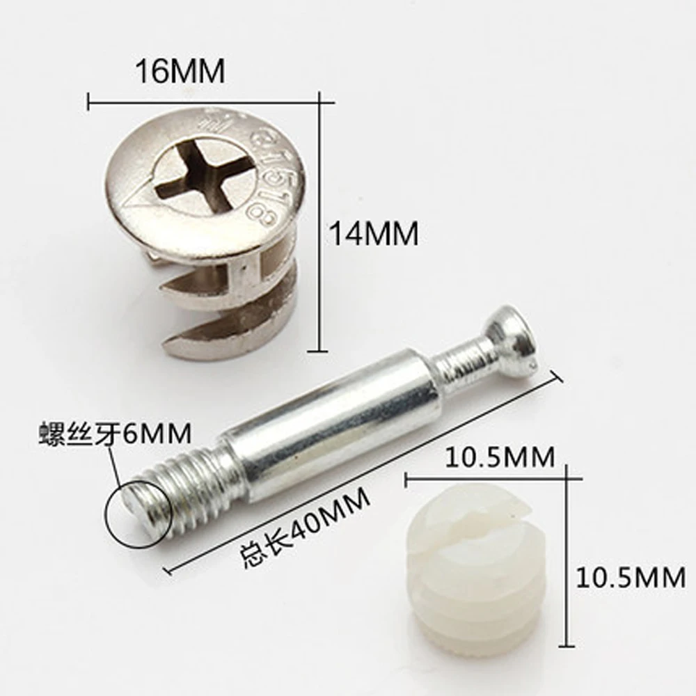 

10pcs 3 in 1 Furniture Fittings Connector Woodworking Eccentric Wheel Set