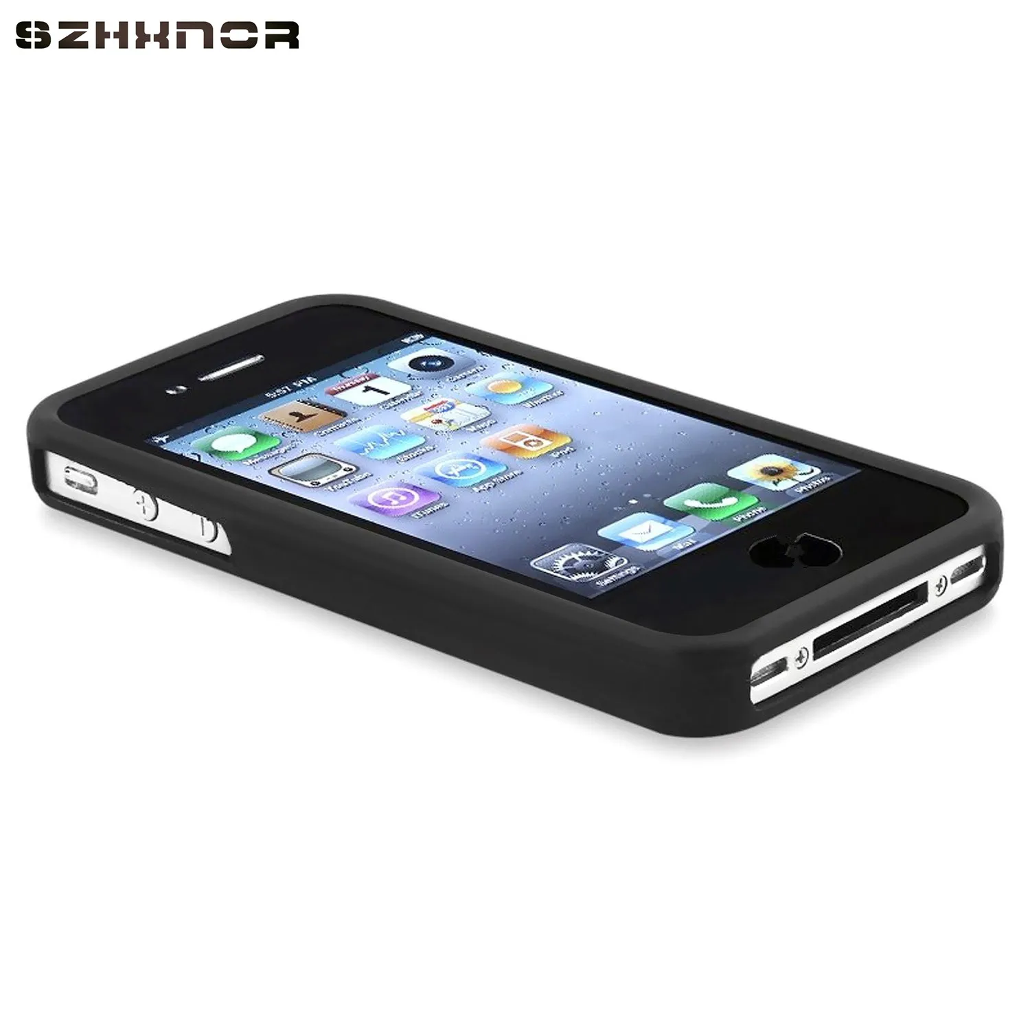 

SZHXNOR For iphone 4 4S Case Business Shockproof case For iphone 4 Case Soft TPU Silicone Phone Protective Cover,black