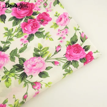 

Booksew 100% Cotton Poplin Fabric Beige Fat Quarter Flower Design Sewing Tissue For Craft Clothing Girl Dress Shirt Scrapbooking