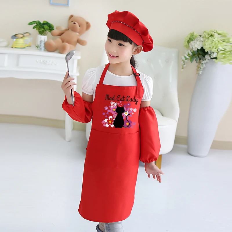 

Parent-child anti-fouling children's apron Kindergarten art painting children diy cooking baking clothes hat sleeves separated