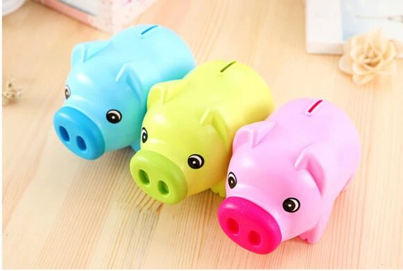 plastic pig money box