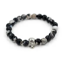 Faitheasy секции черно-белый шар личности человеческий скелет головы браслеты с орнаментами