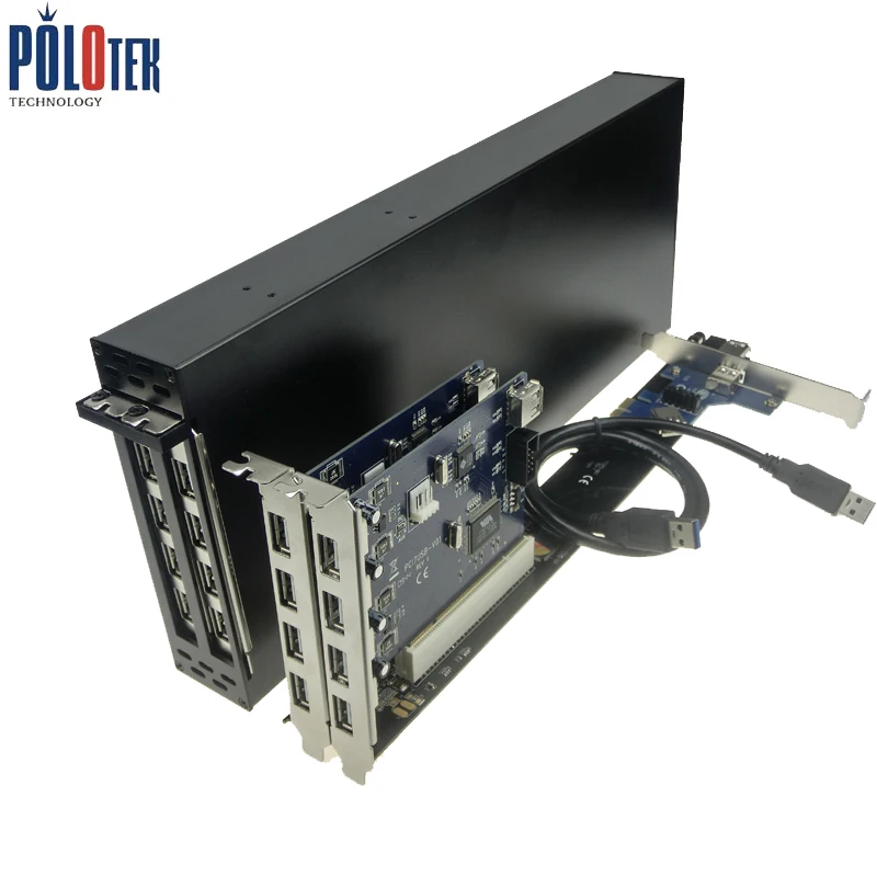 IT-GO конвертер PCI-e в 2x Райзер-карта PCI с Enlosure