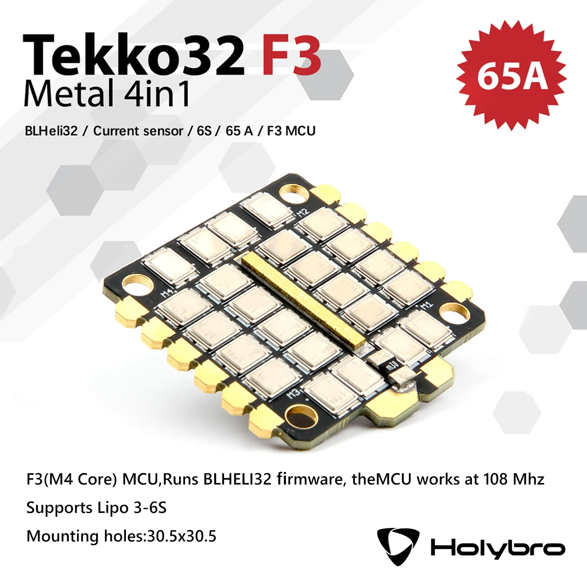 Holybro Kakute F7 Контроллер полета& Holybro Atlatl HV V2 5,8G Видео передатчик& Tekko32 F3 Металл 65A ESC комбо для FPV