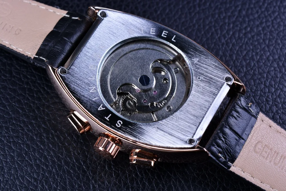 Forsining Orologio da uomo con display data e mese, cassa in oro rosa, orologio automatico di lusso di marca superiore, orologio da uomo casual._voghion.com