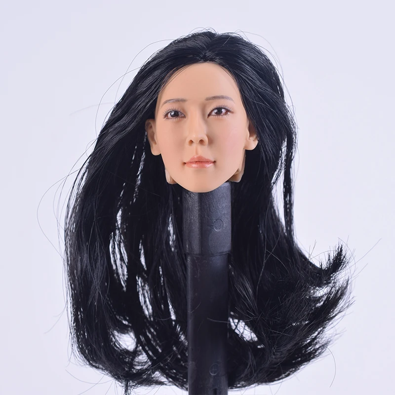 

KUMIK 1/6 Scale Head Sculpts Carving Female Accessories 13-23 Black Straight Hair Beauty Chef F 12 Inch Body PH HT Action Figure
