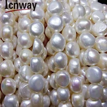 Натуральный пресноводный жемчуг Белый 10-12 мм барокко для изготовления ювелирных изделий 15 дюймов DIY украшения