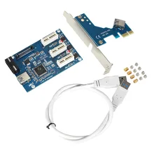 USB 3.0 pci-e PCI Express 1X 3-Порты и разъёмы Expander pci-e 1×1 до 3 Порты Riser Card Express карты адаптера множитель для добычи
