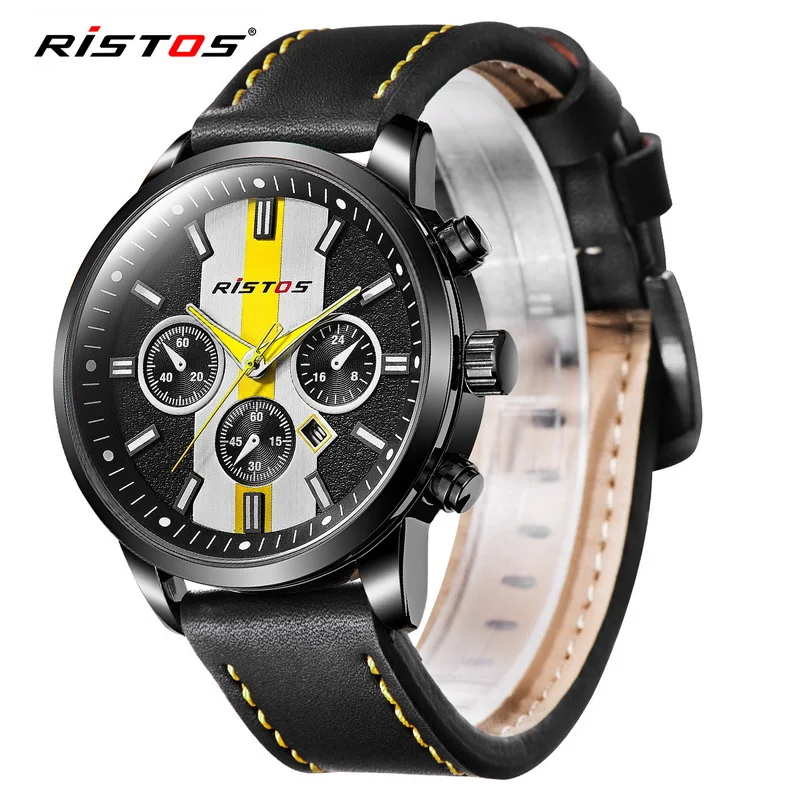 RISTOS Mens Watches Military Luxury Quartz Watch Men Shock Fashion
