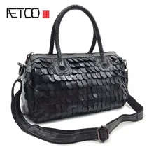 AETOOLeather handbags wholesale sheepskin laptop Messenger bag leather stitching scales bags Europe and the United States style