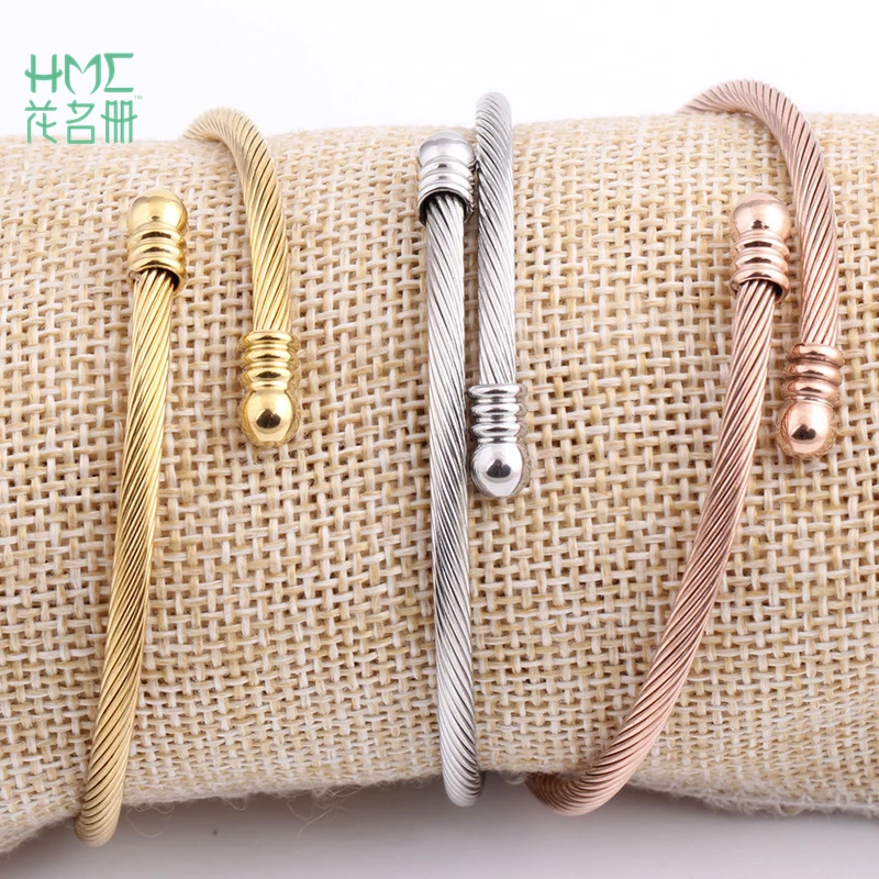 

1pc 2017 Personality Popular Titanium Steel Stainless Steel Bracelet Fashion Vintage Gold + Rose Gold + Simple Steel Bracelet
