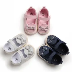 0-18 M для новорожденных для маленьких девочек малышей моккасины с бантиками на мягкой подошве для младенцев обувь
