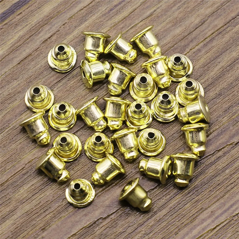 

100pcs 4 Colors 6x5mm Stud Earring Back Stoppers Ear Post Jewelry Findings & Components DIY Jewelry Accessories