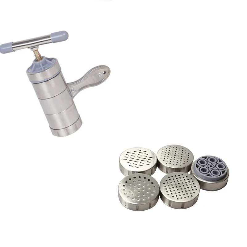 

Stainless Steel Handheld Noodle Maker Manual Press Noodle And Pasta Machine For Kitchen Tool With 5 Blade Knife Easy Operation