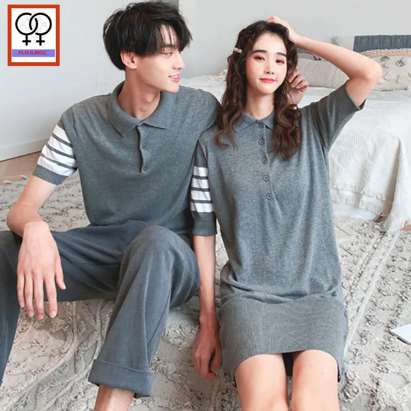 

Matching Couple Clothes Lovers Date Valentine's Day Honeymoon Cute Striped Gray Knitted Pullover Sweater Dress Couple Lovers 630