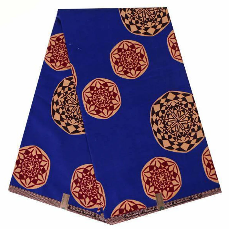 

100% cotton African Ankara prints batik fabric real dutch wax block tissu high quality sewing material for party dress 6yards