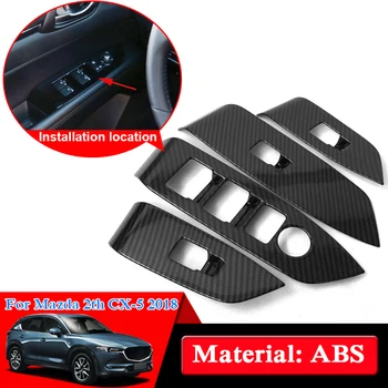 

QCBXYYXH ABS Car Styling Windows Control Panel Sequins Internal Door Window Switch Lift Panel Cover For Mazda 2th CX-5 2018 2019