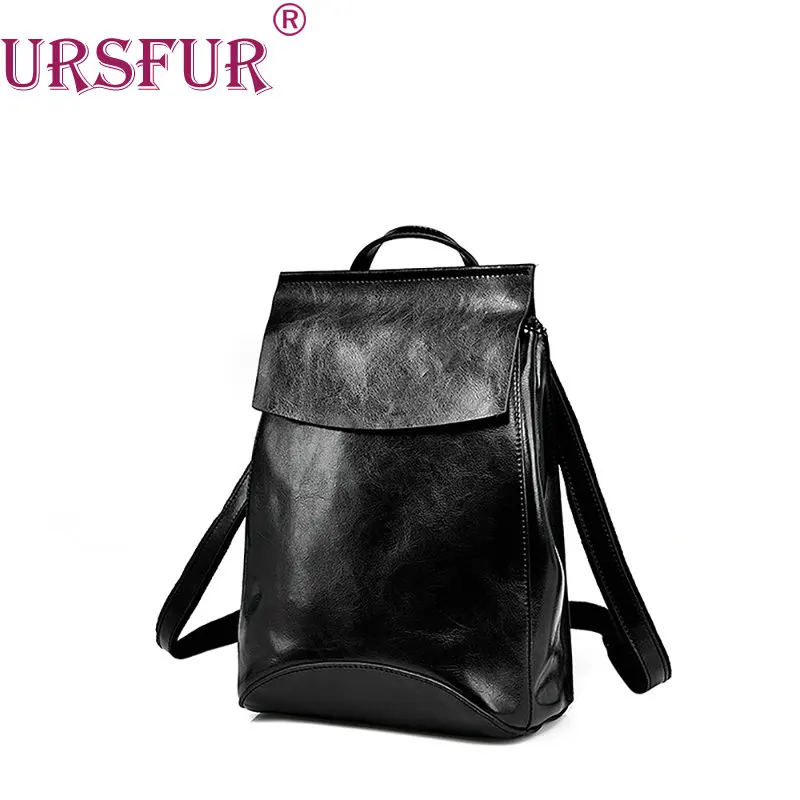 URSFUR 100% Real Soft Genuine Leather Women Backpack Woman Korean Style Ladies Strap Laptop Bag ...