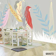 Пользовательские печати Ткань и текстильные обои для стен ткань дышащая матовый шелк для детей Постельные принадлежности комнаты трава абстрактный