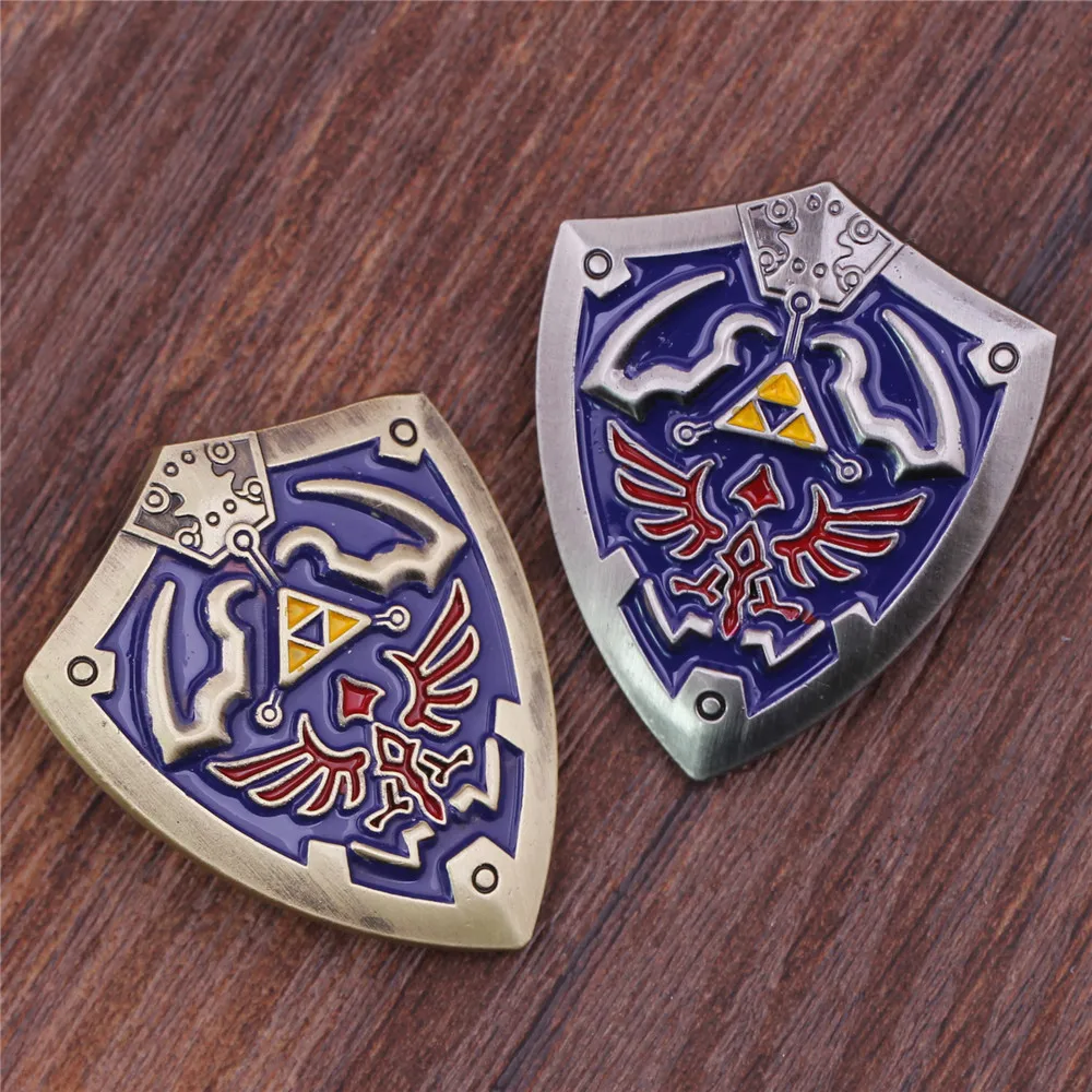 

New Style Anime Cartoon Cool Badge The Legend of Zelda Ocarina of Time Shield Logo Cosplay Popular Brooch