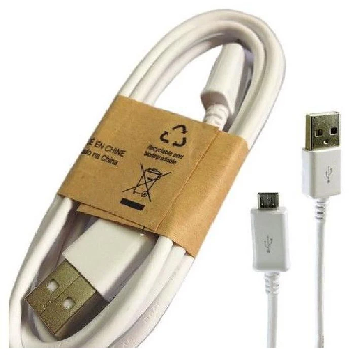 2 Pieces x White USB universal Android phone charging data cable Mini