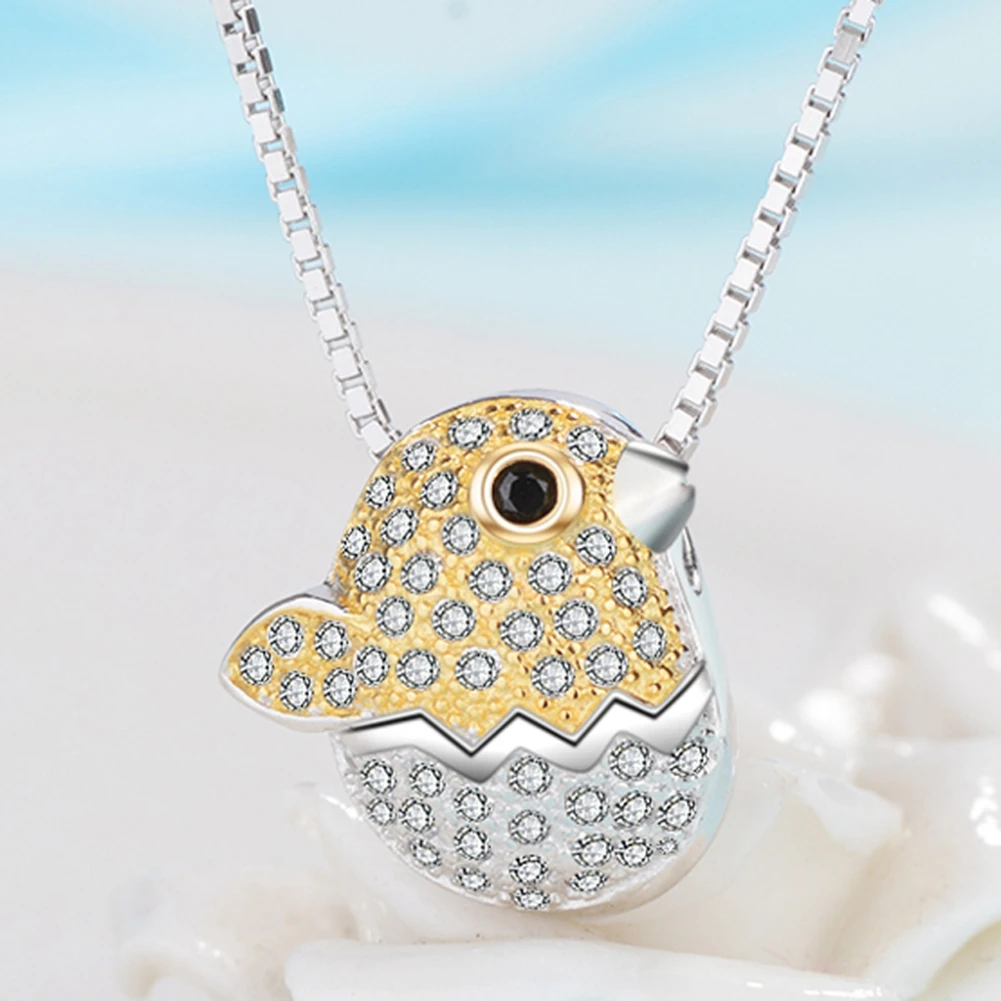 2017 Gaya Indah Perhiasan 925 Sterling Silver Kalung Lucu sterling-perak-perhiasan Ayam Liontin Kalung Untuk Anak-anak GTN077