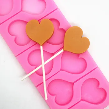 

New!Heart shape lollipop silicone mold