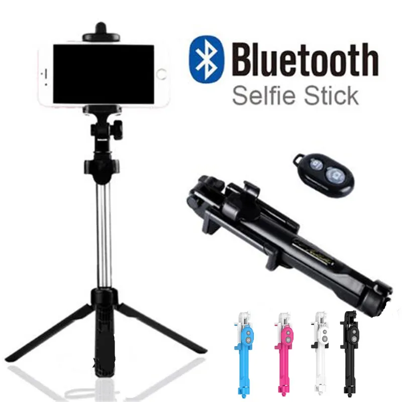 

New 3 in 1 Wireless Bluetooth Selfie Stick + Mini Selfie Tripod with Remote Control For iPhone X 8 7 6s plus Portable Monopod