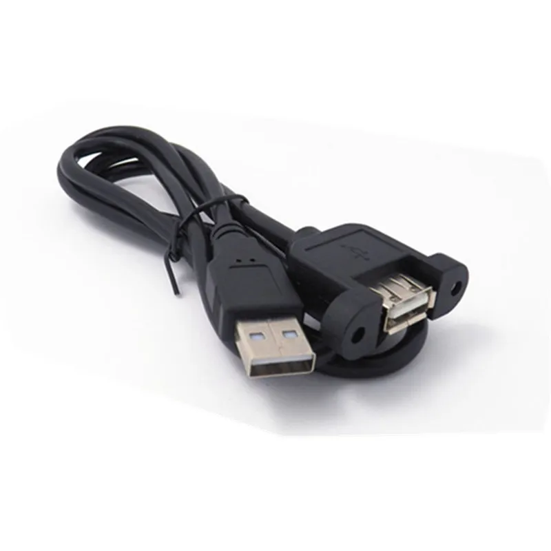 

1m/3ft USB 2.0 A Female Panel Mount to USB A Male Angle Plug Extension Cable