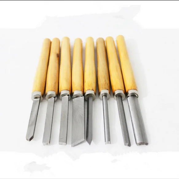 

8 Pieces Wood Handles Lathe Chisels Wood Lathe Tool Set