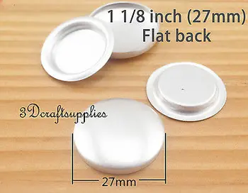 

100 sets of cover buttons 1 1/8 inch (27mm) Size 45 Self cover buttons Flat back