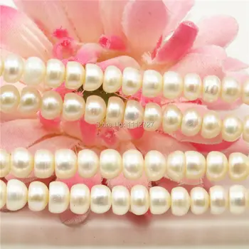 

7-8mm Natural White Freshwater Pearl Lucky Loose DIY Beads Stones Abacus Jewelry Making Design Girls Hallowmas Gifts Accessories