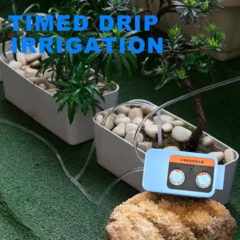

Indoor Automatic Drip Irrigation System Pump Controller Watering Kits, Built-in High Quality Membrane Pump Intelligent Timing