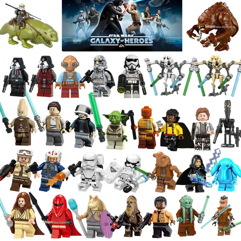 

Legoings Figures Sith Trooper Grievous Han Solo Maz Anakin Darth Vader Yoda Building Blocks Toys for Children