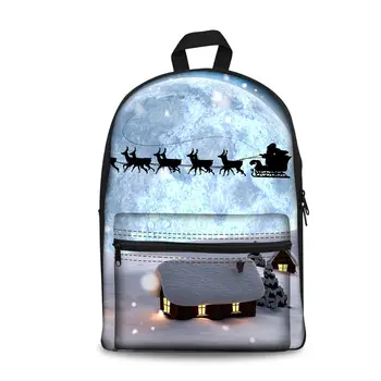 

3D Cartoon Merry Christmas Printed Mochila Schoolbag Backpack Teenager Bag for Girls Boys School Bags Women Men Travel Satchel